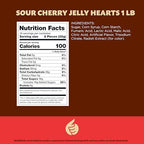 Cherry Jelly Hearts | 1-Pound Bag | Sour Candy | Dye Free Candy Hearts | Classic Gelatin Free Cherry Treats for Gifting, Buffets, Snacking & Dessert Topping