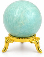 Wholesale Gem Shop Natural Amazonite Quartz 40-45 mm Ball Sphere Gemstone A+ Hand Carved Crystal Altar Healing Devotional Focus Spiritual Chakra Cleansing Metaphysical Gift for Men Women