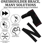 Adjustable Shoulder Brace for Women & Men,Shoulder Pain Relief & Sports Protection，Rotator Cuff Compression Sleeve With replacement straps -One Size Fits Most (Black)