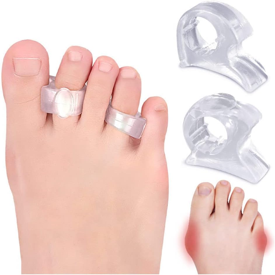 Gel Small Toe Separator, 2 PCS Soft Pinky Toe Spacers Toe Protector Spreader, Little Toe Cushions Toe Straightener Toe Alignment Corrector for Curled Overlapping Toe Hammer Toe Bunion Foot Pain Relief