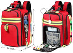 Gatycallaty First Aid Backpack - Medical Evacuation Bag - Red Emergency Lifeguard Bag for Ems Emt First Responder Trauma (Red)