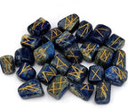 Amazing Gemstone Lapis Lazuli Crystal Runes Set of 25 Engraved Rune Stones with Runes Book PDF