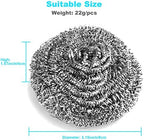 15 Pack Steel Wool Scrubber, Metal Kitchen Scrubbing Sponges, Dishwashing Scouring Pads Heavy Duty, Premium Stainless Steel Scrubbers for Cleaning Dishes Pots and Pans Bathroom Oven (Sliver) by VOPTON