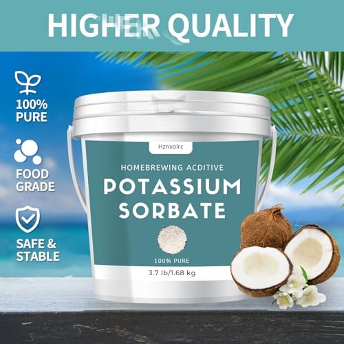 3.7 lb Potassium Sorbate Food Grade, 100% Pure, Premium Potassium Sorbate for Wine Making, Home Brewing, Cakes, Soft Candy, Cookies and More
