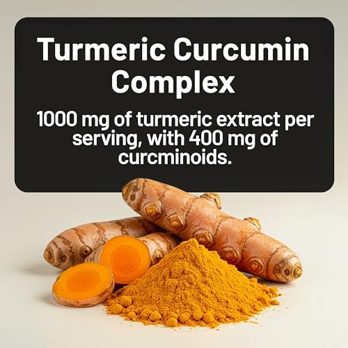 NatureWise Extra Strength Turmeric Curcumin 1000mg with Hydro-Soluble Technology for Ultra Absorption - 400mg Curcuminoids for Immune Support - Vegan, Non-GMO, 60 Capsules[30-Day Supply]