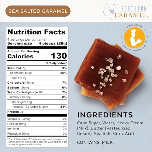 Southern Caramel Gourmet Caramel Bundle, Soft Buttery Original & Sea Salted Caramels, Handcrafted in Small Batches, Gluten Free, No Corn Syrup, Individually Wrapped, Gift-Ready, 4 oz (Pack of 2)