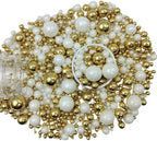 Edible White Gold Sugar Pearls Candy Sprinkles 120G/ 4.23Ounce Baking Cake Sprinkles Cupcake and Cake Topper Cookie Decorations Wedding Party Valentines Halloween Christmas Supplies