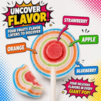 10 Large Jawbreakers On a Stick, Giant Candy Lollipops - Fruit Flavored, Retro Hard Candy Perfect for Parties, Gifts and Goody Bags, By 4YoreElves