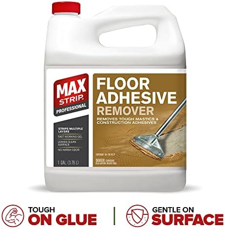 Max Strip Floor Adhesive Remover - 1 Gallon - Professional Fast Working Gel Strips Multiple Layers - Removes Tough Mastics and Construction Adhesives - No Harsh Odor Leaves Surface Clean