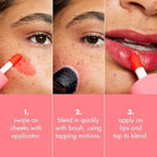e.l.f. Sheer For It Blush Tint, Multi-Use, Long-Lasting Lip & Cheek Makeup, Creates A Natural Flush Finish, Vegan & Cruelty-Free, Left On Red