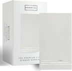 Stylish White and Silver Napkins - 100 Disposable White Paper Dinner Napkins for Bridal Shower or Wedding - 7.5 x 4.25 Inch Serviettes for Parties and Events