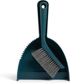 Full Circle Clean Ocean Dustpan and Brush Set - Small Broom and Dustpan Set for Home, Desktop, Sofa, Kitchen, Keyboard & Car Cleaning, Teal