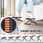 Foldable Toilet Stool - Portable Travel Poop Stool for Toilet, 5" and 10" Adjustable Heights, Heavier & More Stable, Improve Bathroom Posture and Comfort