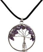 VIE Naturals Tree of Life Pendant, Amethyst, 30mm