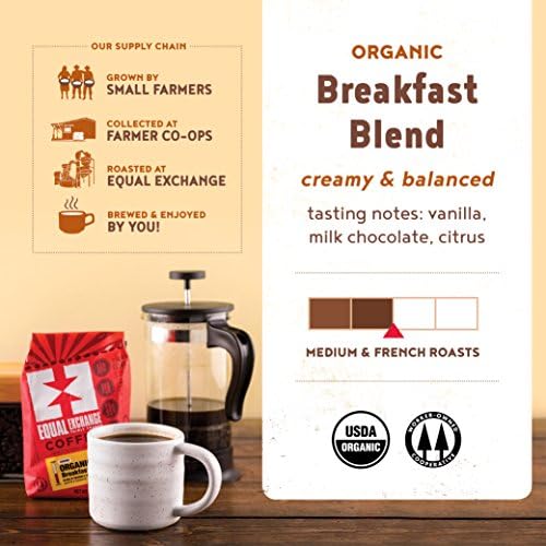 Equal Exchange Organic Ground Coffee, Breakfast Blend, 12-Ounce (Pack of 1)