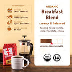 Equal Exchange Organic Whole Bean Coffee, Breakfast Blend, 12 Ounce (Pack of 1)