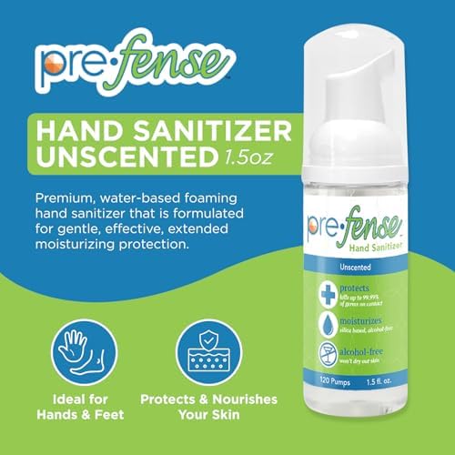 Travel Foam Hand Sanitizer - Kills 99.9% of Common Germs - Alcohol-Free - Moisturizing, Non-Drying, Water-Based Formula - Made in USA - Unscented - Travel Size - 1.5 oz - 1 Pack