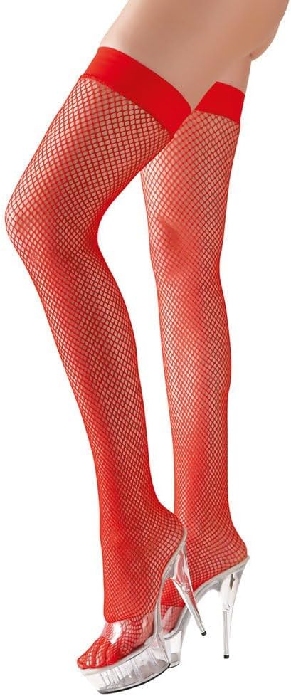 Sexy Lingerie Cottelli Collection Net Stay-Ups, Red, Medium, 68 Gram - sexy lingerie for women
