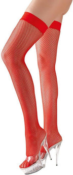 Sexy Lingerie Cottelli Collection Net Stay-Ups, Red, Medium, 68 Gram - sexy lingerie for women