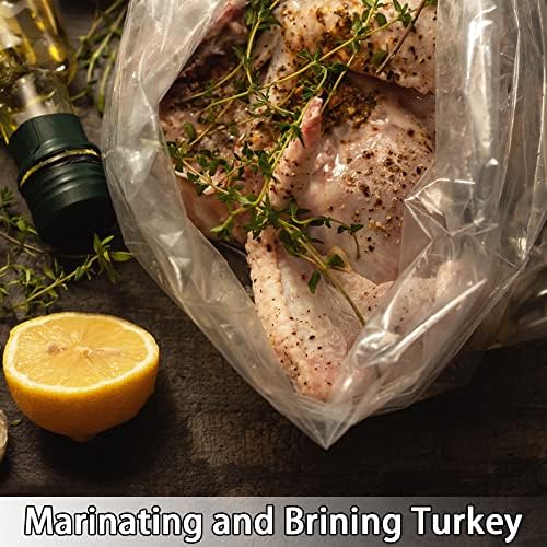 5 Gallon Bucket Liner Bags 30 Pack 4Mil 20 x 24 Inch Turkey Brine Bag Food Grade Heavy Duty Leak Proof Ice Bucket Liner for Marinating and Brining Bags Meat Food Storage