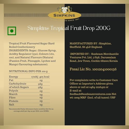 Simpkins Tropical Fruit Drops 200g