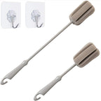 Brush Bottle 2 Pack 1 Long 1 Short Cleaning Brush Wine Glass Sponge 2 Pack Traceless Hook