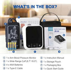 Blood Pressure Monitor for Home Use Automatic Arm BP Machine with Large Adjustable Cuff (8.6-17”) Bluetooth Heart Rate Monitor Digital BP Monitor 2x199 Readout 5.5” Large Screen for iOS & Android