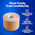 SB SOX Original Cotton Kinesiology Tape Roll – Best Latex Free Athletic Tape for Muscles/Joints – Waterproof, Stretchy, and Gentle on Skin (16ft)