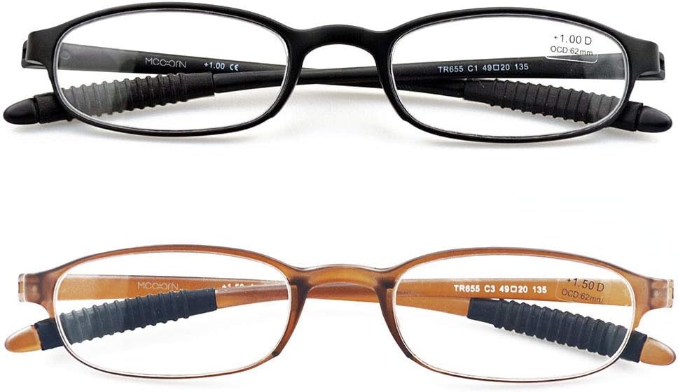Lightweight Reading Glasses,Flexible(Memory Plastic) Readers, Men and Women