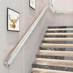 Stairs Handrail for Indoor Interior Staircase, Transparent Acrylic Grab Bars/Wall Mounted HD Clear Crystal Hand Railings, Silver Complete Kit(Size:3ft/90cm)
