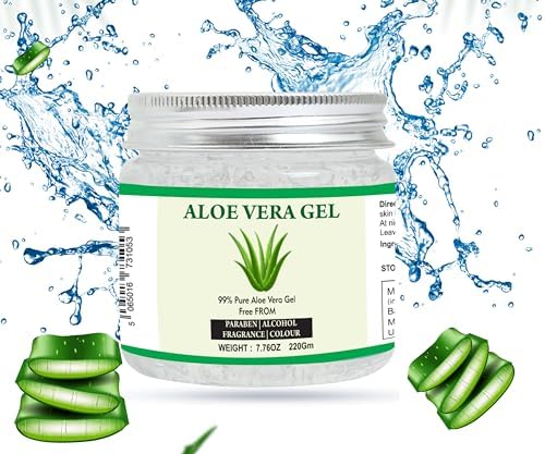 Raslok Aloe Vera Gel | 99% Pure Natural Aloe Gel | For Moisturizing Face Skin & Hair Care,Durable Moisturizing Hydrating Soothing | Non-Sticky (7.76 oz)