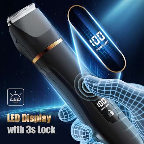 Electric Body Hair Remover Razor for Men & Women, Waterproof Foil Shaver Trimmer for Face, Arms, Back, Legs,Chest & Groin, Wet/Dry Painless Groomer with Ceramic Blade, Travel Gift for Him,Black