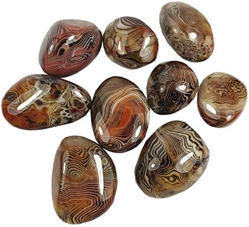 0.5 Pound Healing Stones Banded Lace Agate Worry Crystal Irregular Reiki Palm Stone tumbing Pattern River Jasper Madagascar Collection Gifts Decor