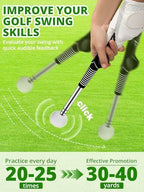 Retractable Golf Swing Trainer with Arm Band - Click Stick Golf Training Aid, Right/Left -Handed Golf Swing Practice Stick for Chipping & Hitting, Portable Indoor Outdoor Golf Practice Stick