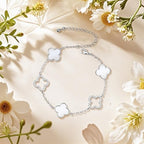 Clover Bracelet for Women 18k Gold Plated Silver Lucky Four Leaf Link Chain Bracelets Charm Trendy Jewelry Gifts for Women