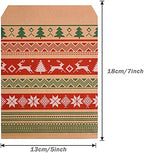 100 Pieces Christmas Kraft Treat Bags Holiday Goody Buffet Paper Bags for Xmas Party Supplies,4 Styles