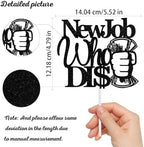 New Job Who Dis Cake Topper The Beginning of a New Chapter Decor for Going Away/Corporation Farewell Party Decoration Supplies Black Glitter