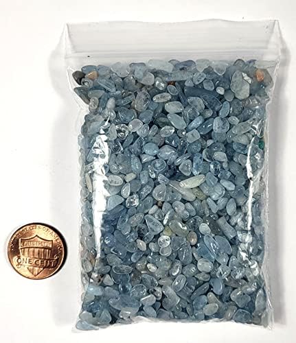 100g (3.5oz) Blue Clear Aquamarine Beryl Small Tumbled Stones Reiki Crystal Jewelry Making Home Decoration Natural Gemstone Mineral Pebble Specimens - 1 Bag