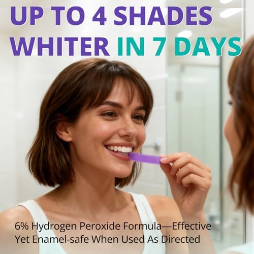 SAKYPRORAL Purple Whitening Strips, 90-Day Long-Lasting Results, Enamel Safe & Low-Sensitivity, Professional Teeth Whitening Strips with Non-Slip Dry Strip Technology (28 Count (Pack of 1))