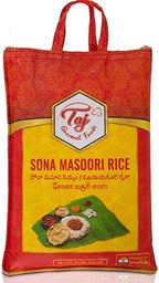 TAJ Sona Masoori Rice 10lbs | Short Grain White Rice | Product of India
