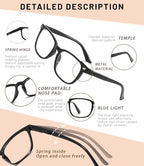 Progressive Multifocus Reading Glasses 3 Pack Blue Light Blocking Lightweight Reader with Spring Hinge for Women Men