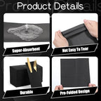 100 Pcs Black Linen-Feel Paper Napkins, Black Napkins Disposable with Built-in Flatware Pocket, Prefolded for Knives and Forks, Blacks Dinner Napkin for Evening Parties, Weddings, Birthday