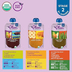Plum Organics - 6+ Months Organic Baby Food Variety Pack - 3 Flavors - Non-GMO - Fruit & Veggie Blends On-The-Go Pouches for Baby and Toddler Meals - Quality Tested Ingredients - 4 oz (Pack of 18)