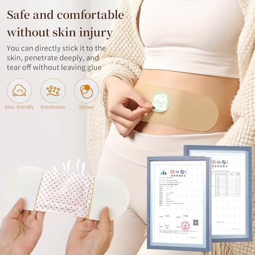 Large Moxibustion Patches Wormwood Moxa Heat Patches 23cm Length Natural Herbs Self-Heating Smokeless Wormwood Sticker Paste for Neck, Shoulder, Back, Waist, Hand, Feet Joint (20 Packs) 艾灸贴 艾草贴 暖宫贴