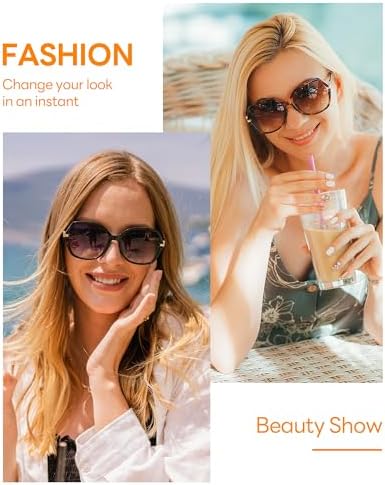 JM Bifocal Reading Sunglasses for Women, Fashion Oversized Sun Readers UV400 Protection Spring Hinges