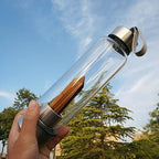 550 Ml Natural Crystal Water Bottle Natural Quartz Crystal Gem Infused Water Bottle Wand Healing Elixir Point Reiki Crystal Obelisk Wand Stick Sport Water Bottle (Color : White Turquoise)