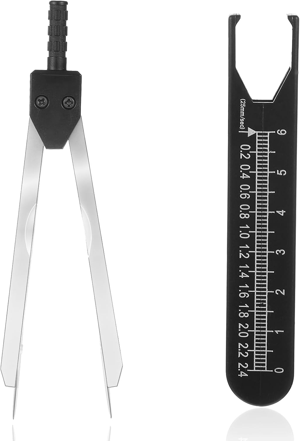 Black EKG Caliper ECG Calipers Measuring Tool, Electrocardiogram Divider with Accurate Scales for Nurse or Doctor, Medical Student
