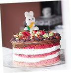 Unomor 2Pcs Carrot Bunny Cake Toppers Cute Cake Decorations for Birthday Parties Cake Ornaments for Cupcake and Cake Decorating Add Fun to Your Celebration