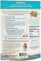 DelighTeas Organic Digest & Detox CCF Tea | Eco-friendly, Compostable Pyramid Tea Bags | Ayurvedic Cumin, Coriander, Fennel Tea | USDA Organic, Caffeine Free, Kosher | 30 Tea Bags, 4g each