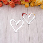 Set of 15 Hollow Out Heart Shape Wedding Cake Topper,Hearts Mirrored Charms for Birthday Wedding Festival Party Home Decoration (Silver Mirror)